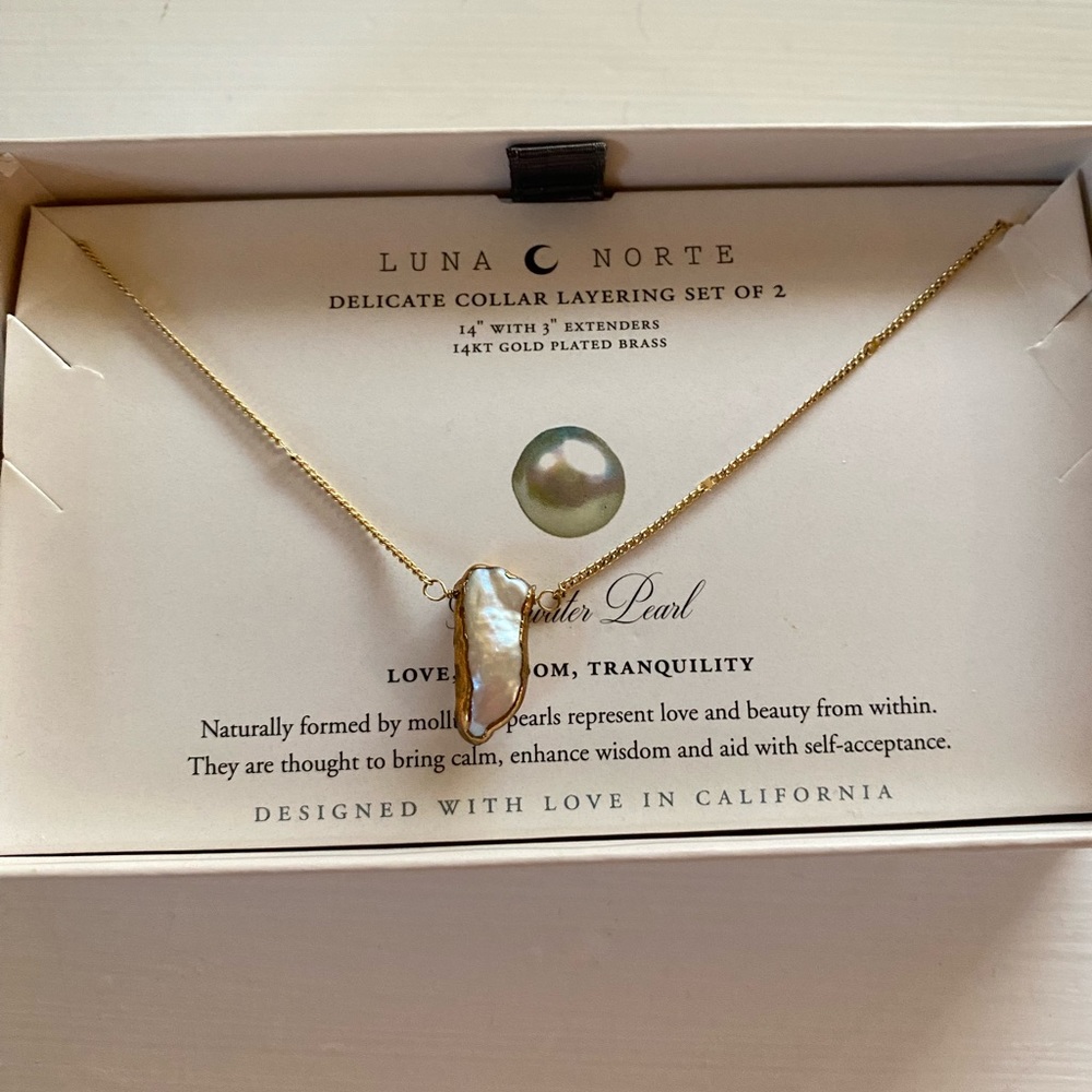 Luna Norte Jewelry Delicate Gold Freshwater Pearl Necklace